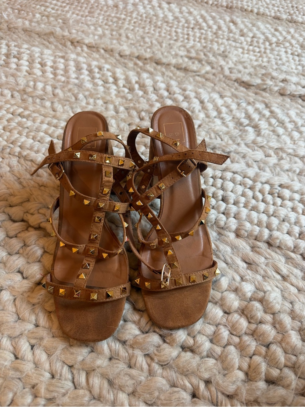 Studded Strappy Brown Women’s Sandals